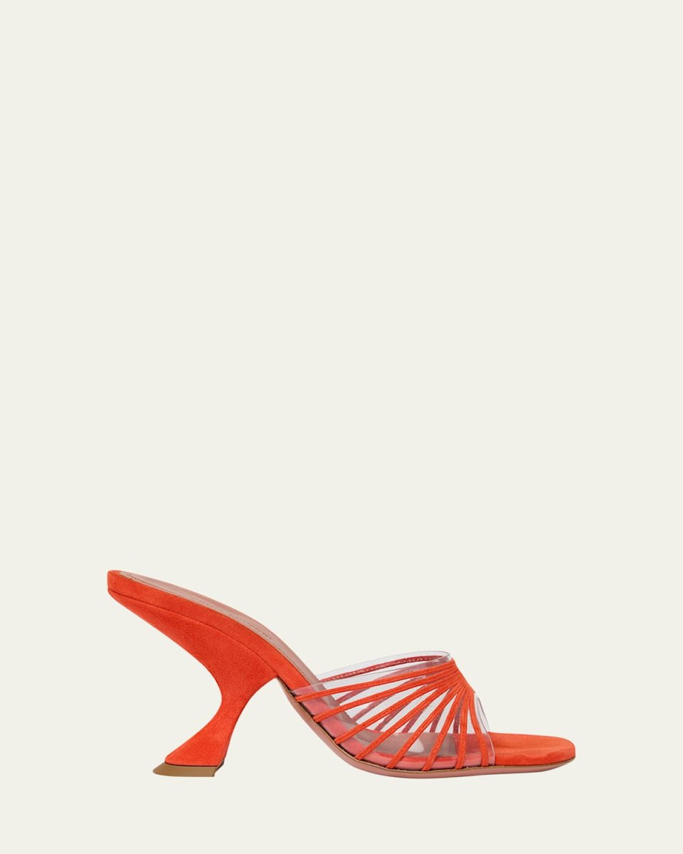 Mookie Suede PVC Comma-Heel Mules